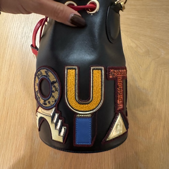 Christian Louboutin Black and Red Embroidered Mini Bag - Picture 3 of 8